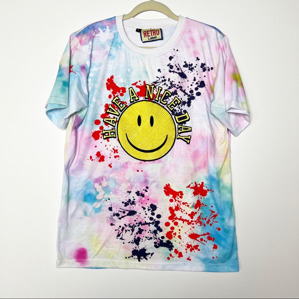 Retro Label have a nice day pastel tie dye shirt
